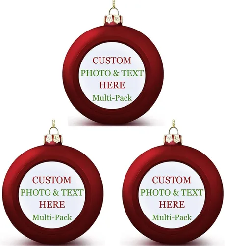 Miniatura 30 de Adornos de Navidad personalizados, texto fotográfico, haz tu propio adorno de cerámica de porcelana, regalo de recuerdos para decoración de Navidad