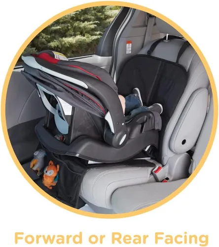 Miniatura 3 de Nuby Protector de asiento de coche de lujo, alfombrilla negra para usar debajo del asiento de coche del niño