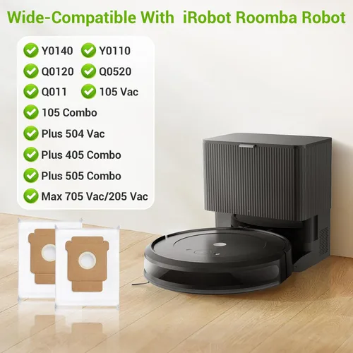 Miniatura 2 de Paquete de 16 bolsas de polvo combinadas Plus 405 para Roomba Essential Q0520/Plus 405 Combo/Plus 505 Combo/Plus 504 Vac/Y0140