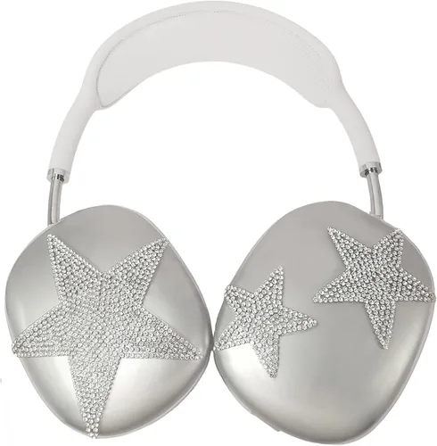 Miniatura 19 de MORWLAT Funda para AirPods Max con Diamantes de Imitación Brillantes Estrellas, Fundas Suaves Bonitas Transparentes y Brillantes para Mujeres