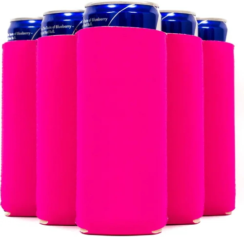 Miniatura 36 de QualityPerfection Fundas delgadas para enfriar latas, cerveza/energía (paquete de 6) para bebidas en blanco, 12 onzas, alta calidad, 0.157 in