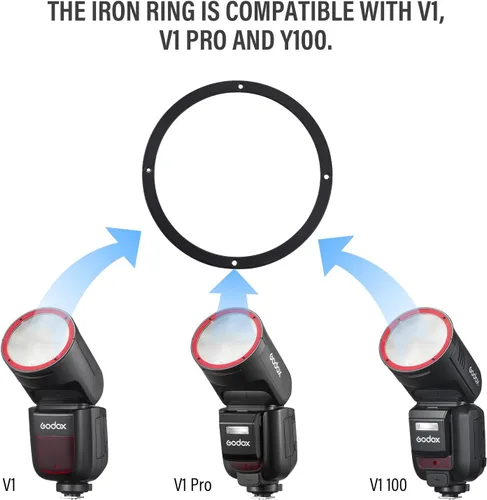 Miniatura 3 de Anillo magnético para flash Godox V1 U, V1PRO U, V100 U de cabeza redonda, compatible con accesorios magnéticos Godox AK-R1