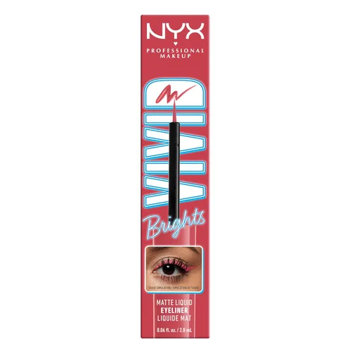 Miniatura 9 de NYX PROFESSIONAL MAKEUP Vivid Brights Delineador Líquido, Delineador de Ojos Resistente a las Manchas con Punta Precisa - On Red 04 en rojo