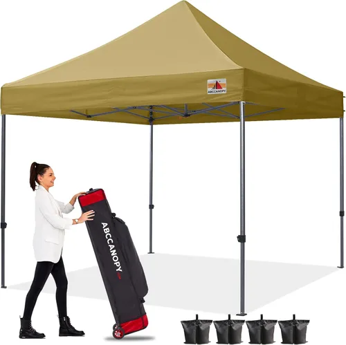 Miniatura 43 de Abccanopy - Carpa de toldo para tienda de campaña comercial instantánea con bolsa de transporte con ruedas, 4 bolsas de arena, Blanco
