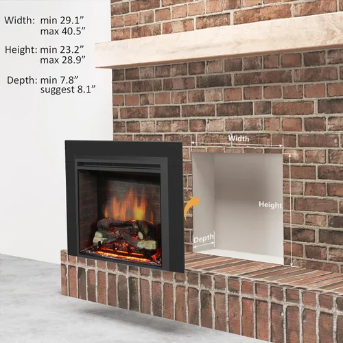 Miniatura 4 de PuraFlame Western - Chimenea eléctrica de 30 pulgadas con kit de molduras, sonido de chispas de fuego, tronco de resina, control remoto, calentador