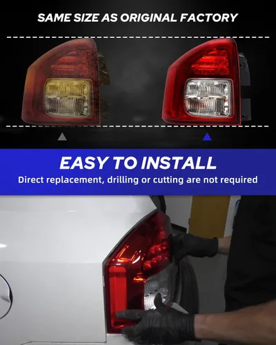 Miniatura 5 de AUTOONE - Para 2014 2015 2016 2017 Jeep Compass luces traseras de fábrica con bombillas, lado del conductor (LH)