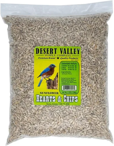 Miniatura 7 de Desert Valley - Semillas de corazones y papas fritas de girasol, todo natural, sin OMG prémium para aves silvestres y vida silvestre (10 libras)