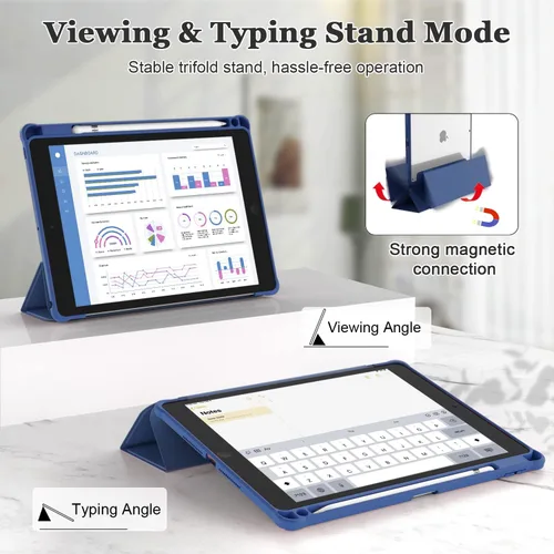 Miniatura 3 de OKP Funda para iPad de 9ª/8ª/7ª Generación (2021/2020/2019), Fundas para iPad de 10.2 pulgadas con Soporte Tríptico, Funda Delgada para iPad