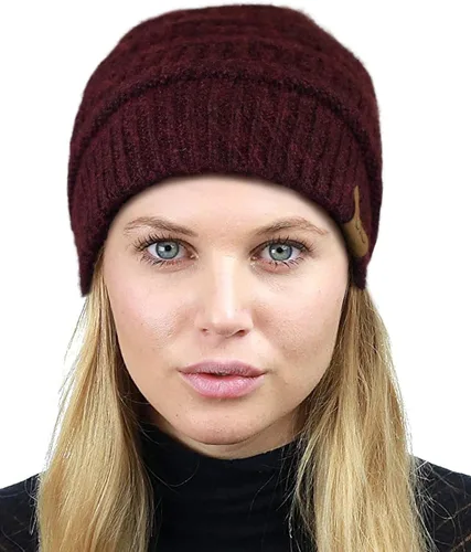 Miniatura 435 de C.C Trendy Warm Chunky Soft Stretch Cable Knit Beanie