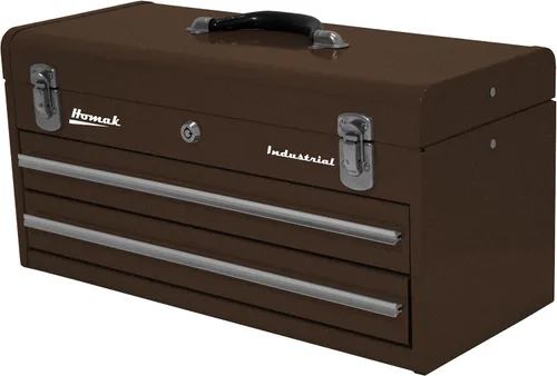Homak Industrial - Caja de herramientas de fricción de 20 pulgadas con 2 cajones, revestimiento en polvo marrón Winkle, BW00202200