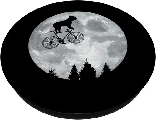 Miniatura 2 de Buldog Francés Montar Luna Bicicleta Halloween Lunar Ciclismo PopSockets Swappable PopGrip