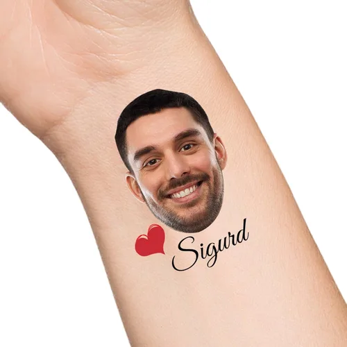 Miniatura 40 de Tatuajes temporales personalizados con texto de nombre, tatuaje temporal personalizado con logotipo fotográfico para adultos, parejas, mujeres