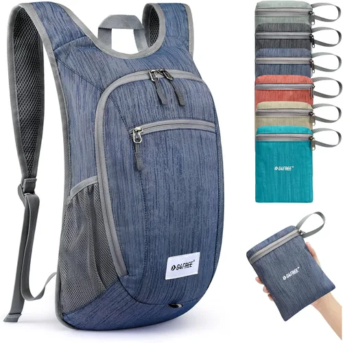 G4Free 10L/15L Mochila para Senderismo Plegable Ligera, Mochila de Día para Caminatas, Pequeña, Viaje al Aire Libre, Bolsa de Hombro Plegable Azul