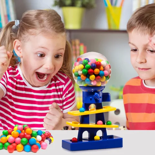Miniatura 4 de Máquina de chicles Tower para niños - máquina de chicles de 10 pulgadas y banco de juguetes - dispensador de máquina de dulces incluye 25 bolas