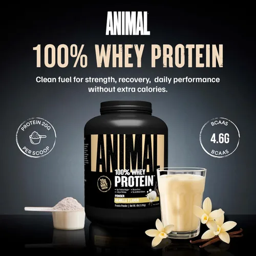 Miniatura 2 de Animal 100% Proteína de Suero en Polvo – Mezcla de suero para pre-entrenamiento o post-entrenamiento, recuperación o reemplazo de comida bajo