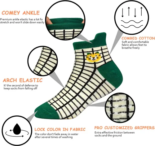 Miniatura 3 de SkiBeaut Calcetines antideslizantes para niños y niñas de 1 a 7 años, 12 pares de calcetines para niños y niñas
