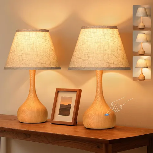 Miniatura 7 de Lámpara de mesa táctil para dormitorio, 1 paquete, lámpara de noche regulable de 3 vías para mesita de noche, lámpara de escritorio de metal