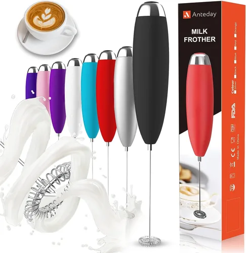 Miniatura 10 de Espumador de mano para café, espumador de leche mejorado, batidor de matcha, mezclador de bebidas eléctrico, mini batidor de mano, mini batidor