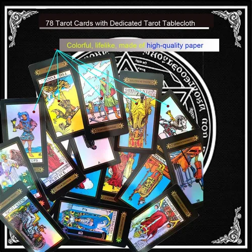 Miniatura 3 de VOVCIG Cartas de Tarot bilingües - Inglés y Español, Incluye Libro Guía y Mantel Especial Baraja de Tarot