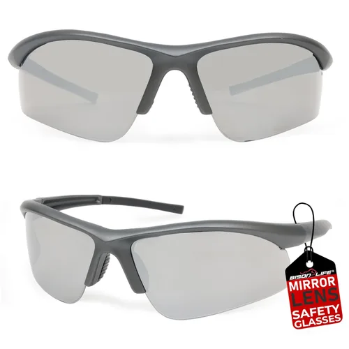 Miniatura 8 de BISON LIFE Sport MTX - Gafas de seguridad transparentes con patillas azules, ANSI Z87+, resistentes a los impactos, lentes de protección UV