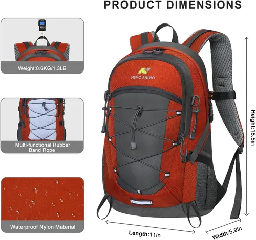 Mochila de hidratación ligera de 12 litros con bolsa de agua de 2 L y mochila de senderismo impermeable de 25 L, ideal para correr, ciclismo,