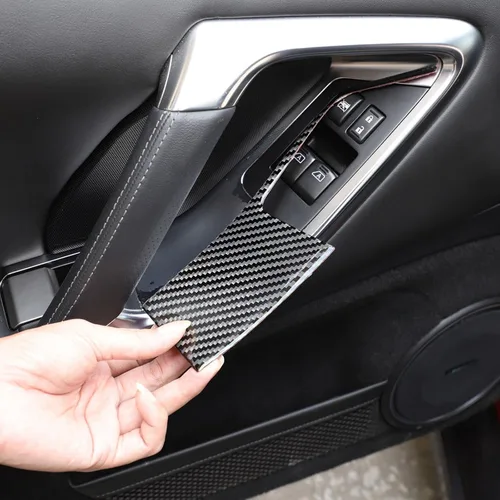 Miniatura 8 de Calcomanía de fibra de carbono para coche, botón de elevación, cubierta de panel para Nissan GTR R35 2008 a 2016 (fibra de carbono)