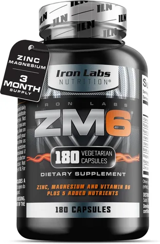 Miniatura 11 de Iron Labs ZM6 - Suplemento de zinc y magnesio de alta resistencia - 360 cápsulas vegetarianas (suministro para 6 meses) - Aspartato de zinc