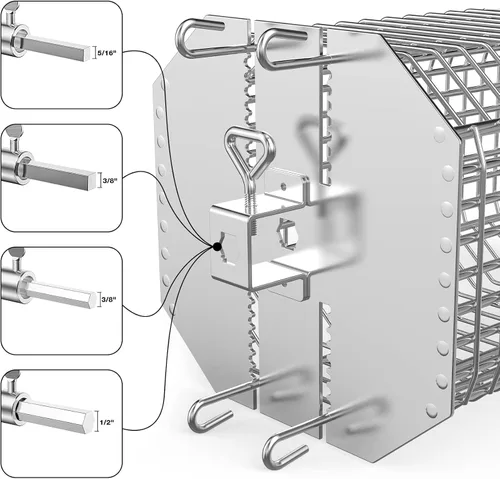 Miniatura 3 de onlyfire Cesta de asador octogonal universal, cesta de asador plana para asador, se adapta a hexágono de 1/2 pulgada, hexagonal de 3/8 pulgadas