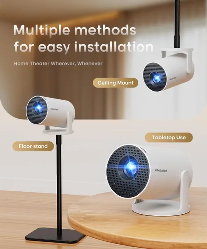 Miniatura 9 de Mini proyector con Wifi 6 y Bluetooth5.4, proyector portátil 4K, proyector inteligente Android 14 con 200ASIN y Keystone automático, proyector