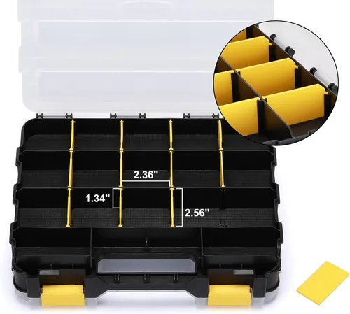 Miniatura 5 de Mayouko Organizador de Herramientas de Doble Cara, Separadores de Plástico Extraíbles Personalizables, Caja de Almacenamiento de Hardware, Excelente