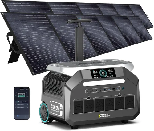 Miniatura 10 de Estación de energía portátil IEE de 3200 W P3200, generador solar de 2048 Wh, carga de CA de 1800 W y carga solar de 1000 W, estación de energía