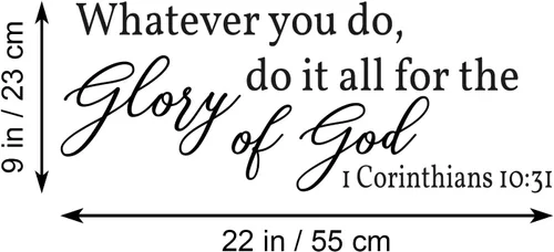 Miniatura 7 de Vancetyno Whatever You Do, Do It All for The Glory of God - 1 Corintios 10:31 - Vinilo decorativo para pared, frases cristianas, decoración del hogar