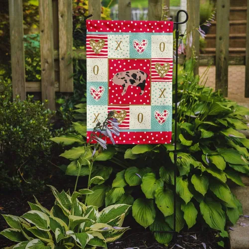 Miniatura 2 de Caroline's Treasures CK5362GF Mini bandera de jardín con diseño de cerdo en miniatura, bandera roja para buzón, bandera decorativa para patio