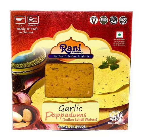 Miniatura 7 de Rani Pappadums (aperitivo de oblea de lentejas indias) Papad de pimienta negra, 7 onzas (7.05 oz) aproximadamente 15 unidades, 7 pulgadas, paquete