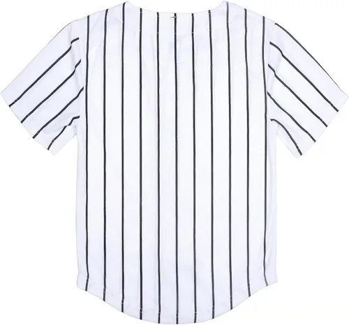 Miniatura 2 de babyhealthy Camiseta de béisbol con botones para niños, camiseta de manga corta a rayas, hipster, hip hop, para niños y niñas