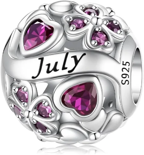 Miniatura 12 de Abalorio de Piedra Natal de Trébol de la Suerte 925 Plata de Ley para Pulseras y Collares de Pandora Joyería para Mujeres Regalos de Cumpleaños