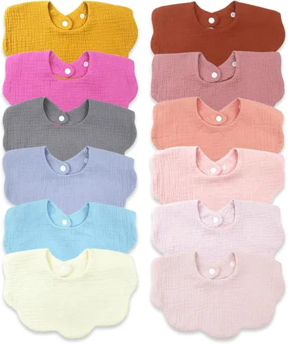 Miniatura 15 de Baberos de muselina para bebé para babeo y dentición Baberos para babeo de recién nacido para bebé niña o niño Albaricoque