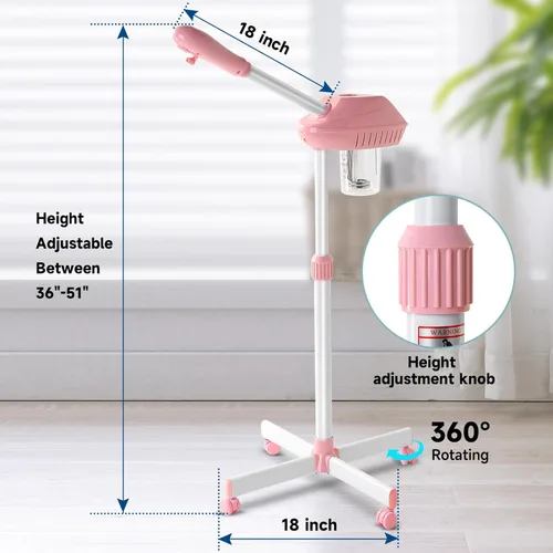 Miniatura 3 de Vaporizador Facial Profesional, Vaporizador Facial sobre Ruedas, Vaporizador para Esteticistas con Más Vapor para Hidratación y Humectación, Altura