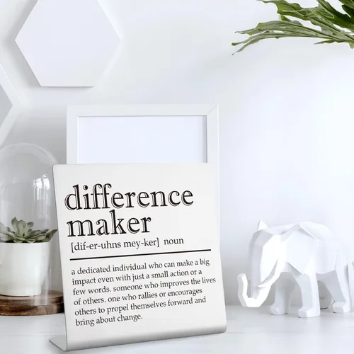 Miniatura 2 de Difference Maker - Letrero de decoración de oficina para mujer, regalos de agradecimiento para profesores, mentores, líderes, entrenadores, jefes