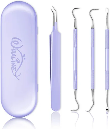 Miniatura 8 de Whaline Herramientas de vinilo de 4 piezas de precisión de acero inoxidable con estuche de vinilo para manualidades, kit de herramientas para Rosa
