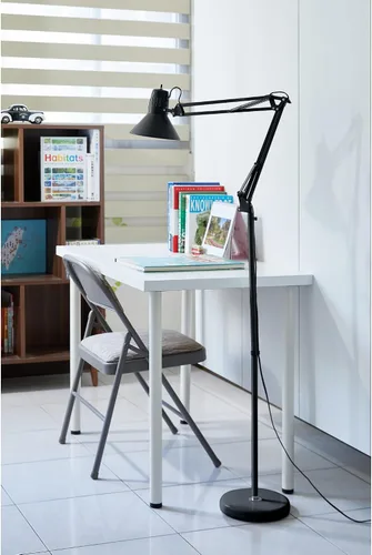 Miniatura 7 de Bostitch Office VLF100F Lámpara de Pie de Metal con Brazo Oscilante, 72" de Alto con Ajuste Multi-Articulación, Incluye Bombilla LED Reemplazable