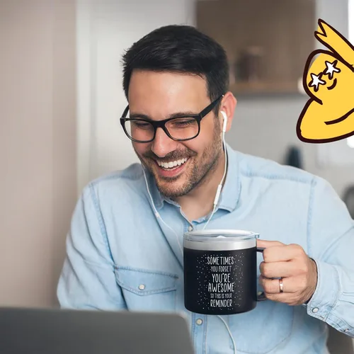 Miniatura 2 de Regalos para papá para el día del padre, a veces te olvides de tus increíbles regalos, tazas negras de 14 onzas para padres que piensan en ti, Negro