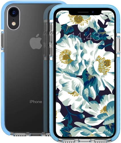 Miniatura 7 de MATEPROX Compatible con iPhone XR, transparente, delgada, antiamarilla, antiarañazos, a prueba de golpes, para iPhone XR de 6.1 pulgadas (azul)