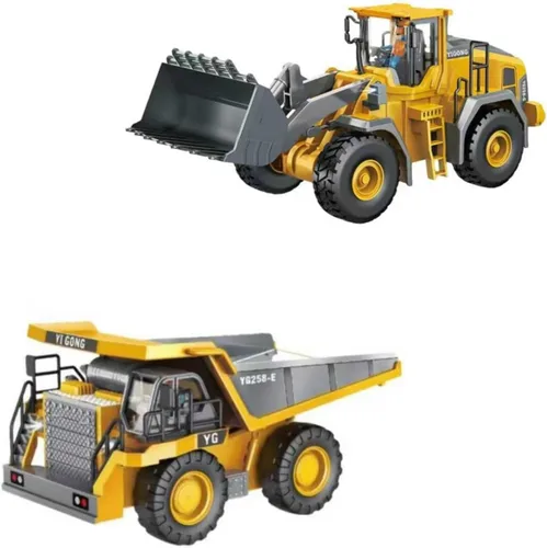 Juego de excavadora y cargador de control remoto (9 canales)