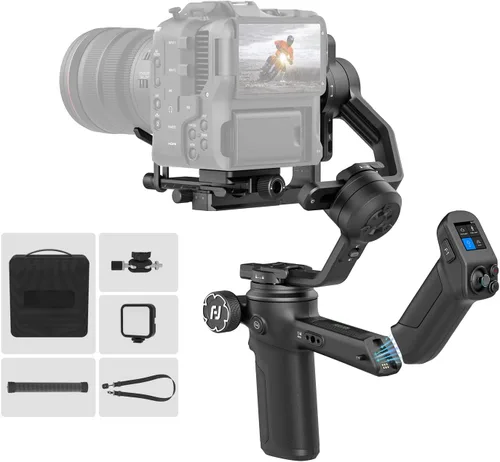 Miniatura 8 de FeiyuTech SCORP 3 Estabilizador de video profesional con mango desmontable, seguimiento de IA, pantalla táctil de 1.3 pulgadas, estabilizador