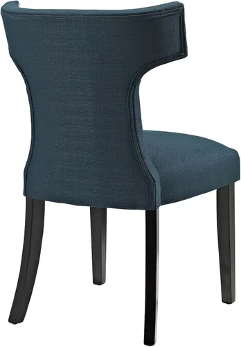 Miniatura 5 de Modway Curve Mid-Century - Moderna tela tapizada con ribete de cabeza de clavo en color azul, una silla Celeste