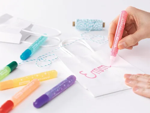 Miniatura 3 de tesa Bolígrafos de pegamento con purpurina – 6 colores surtidos / pastel de caramelo, paquete de 6