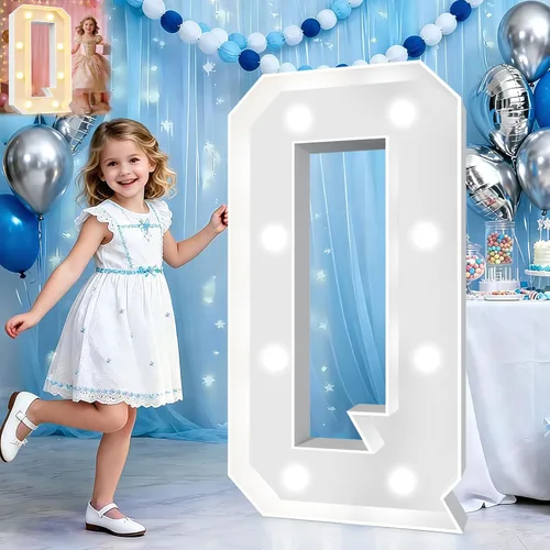 Miniatura 44 de Pooqla Letras de marquesina iluminadas de 3 pies, letras de marquesina con luz LED blanca fría y blanca cálida, letras de mosaico gigante para Letra