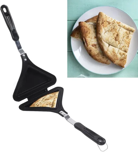 Miniatura 7 de Sartén para sándwich, sandwichera de aleación de aluminio, antiadherente doble cara Panini Maker para pasteles, pan.