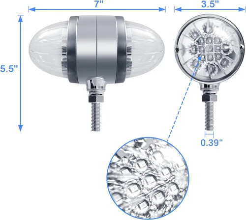 Miniatura 5 de 2 luces LED de doble función sandía de doble cara, lente transparente LED rojo ámbar con reflector, 3.5 pulgadas de doble cara redonda LED
